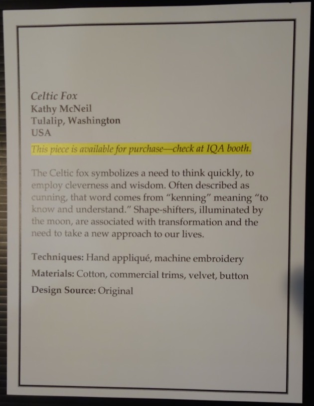 "Celtic Fox" by Kathy McNeil - Sign